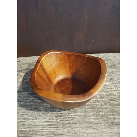 Bobby Flay Small Wooden Bowl Prep Cooking Serving Curved Wood Salt - Picture 2 of 5